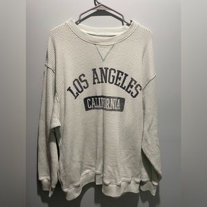 Aerie Baby Blue Waffle Knit Sweater - Size L